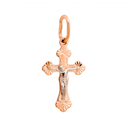 Золотой крестик 585 нательный, на шею