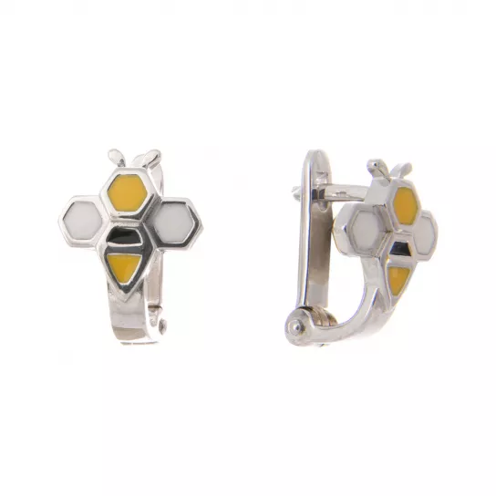 Серебряные серьги 925, женские, с эмалью