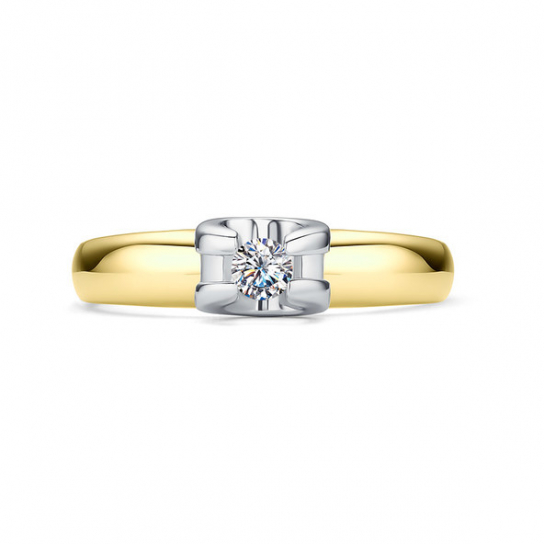 Золотое кольцо 585, женское, с фианитом, размер 16.5