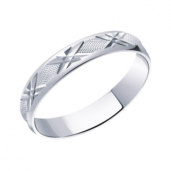 Серебряное обручальное кольцо 925, размер 17