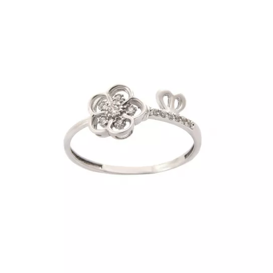 Серебряное кольцо 925, женское, с фианитом, размер 17.5