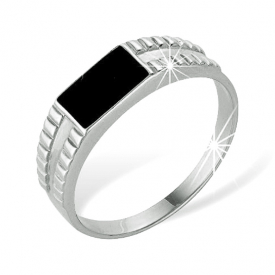 Кольцо-печатка с эмалью из серебра