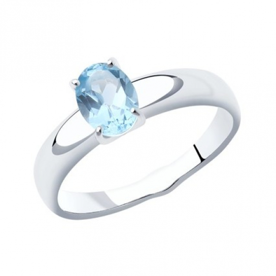 Серебряное кольцо 925, женское, с топазом, размер 18.5