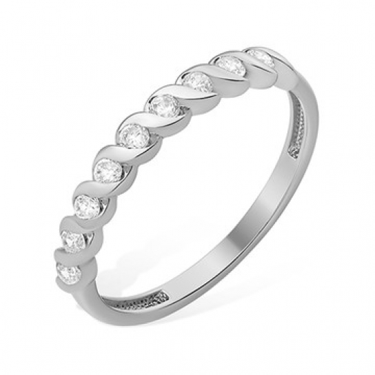 Серебряное кольцо 925, женское, с фианитом, размер 18.5