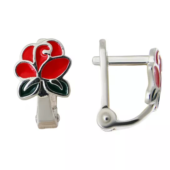 Серебряные серьги 925, женские, с эмалью