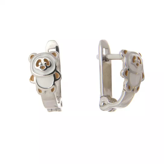 Серьги детские с эмалью из серебра