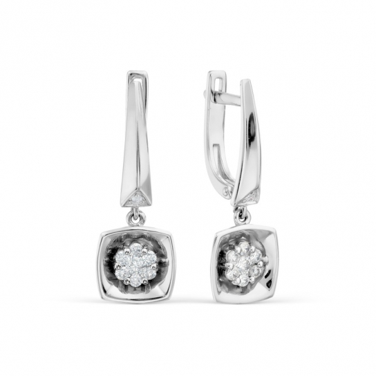 Золотые серьги 585, женские, с бриллиантом