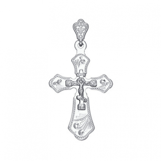 Серебряный крестик 925 нательный, на шею